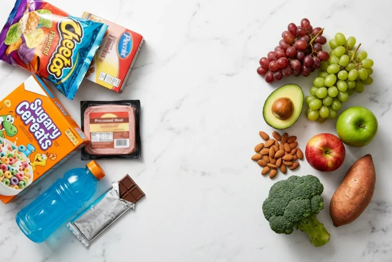 Selección de alimentos ultraprocesados industriales frente a comida real para optimizar la salud y el rendimiento.
