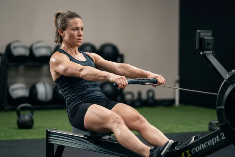 Atleta en movimiento intenso reflejando una alta aptitud aeróbica y salud cardiovascular.