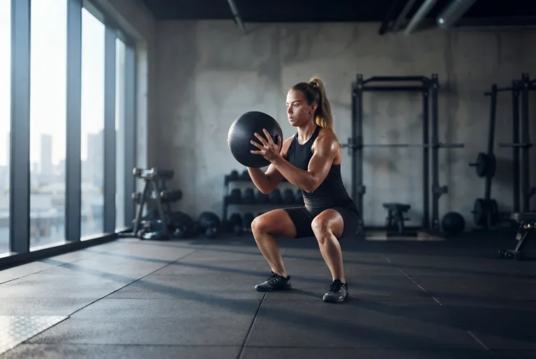 Atleta ejecutando un entrenamiento en circuito con mancuernas para evaluar su impacto en la salud y la fuerza.